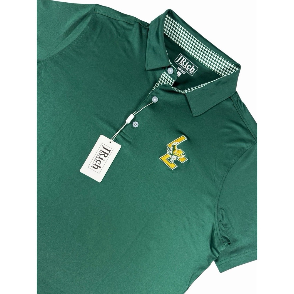 NWT JRich Apparel Co Men's Green‎ Polo Shirt L Embroidered Logo Performance Golf